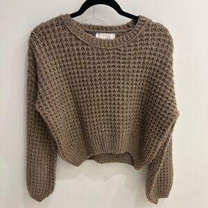 Pink Rose Taupe Knit Sweater